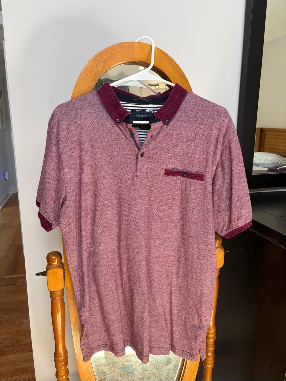 Men's Short Sleeve Polo Shirt- Large